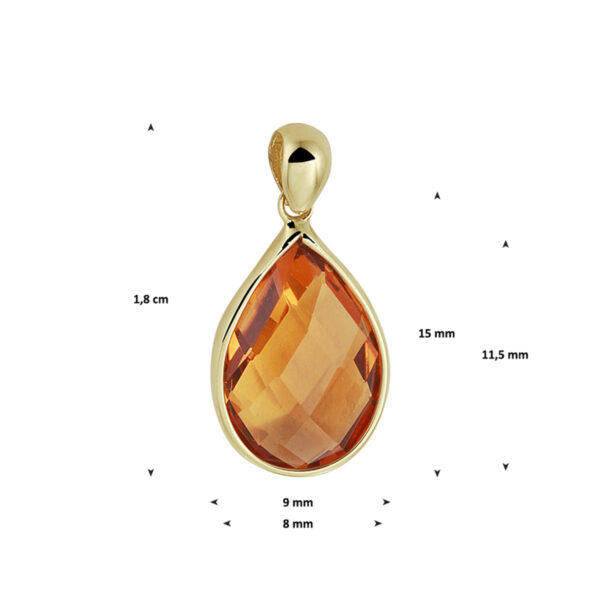 hanger citrien 14K geelgoud - Afbeelding 3