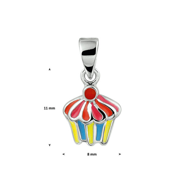 hanger cupcake zilver gerhodineerd - Afbeelding 2