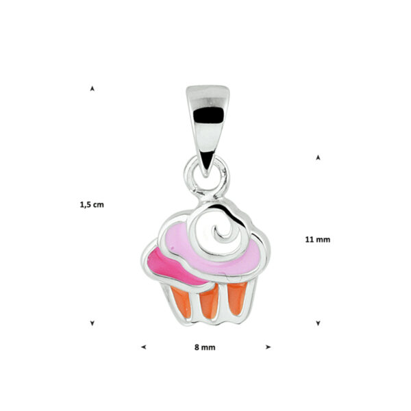 hanger cupcake zilver gerhodineerd - Afbeelding 3