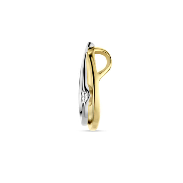 hanger diamant 0.03ct h si 14K bicolor goud geel/wit - Afbeelding 3