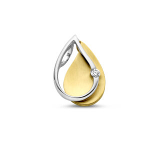 hanger diamant 0.03ct h si 14K bicolor goud geel/wit