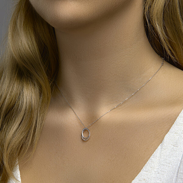 hanger diamant 0.04ct h si 14K witgoud - Afbeelding 2