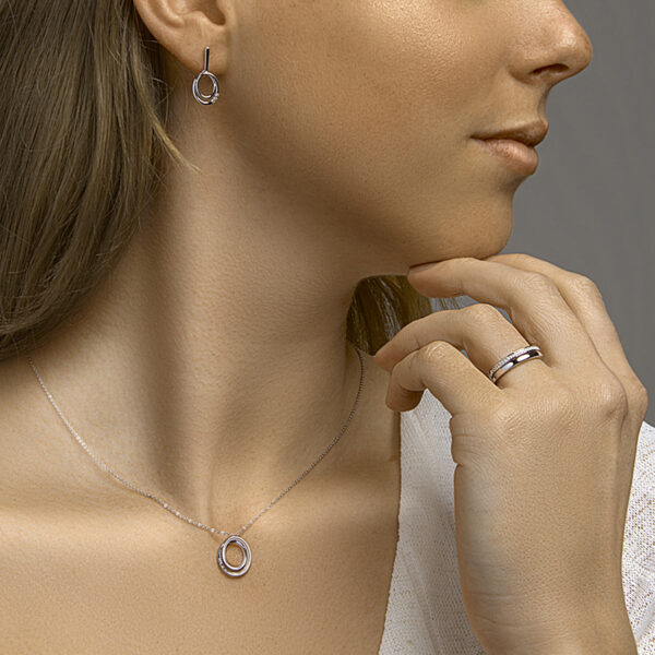 hanger diamant 0.04ct h si 14K witgoud - Afbeelding 3