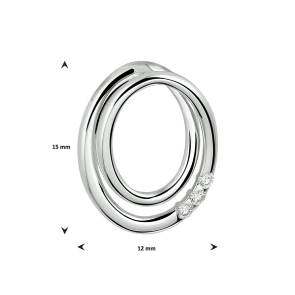 hanger diamant 0.04ct h si 14K witgoud - Afbeelding 4
