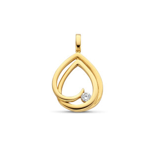 hanger diamant 0.06ct h si 14K geelgoud