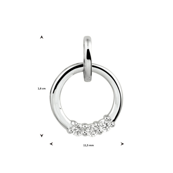 hanger diamant 0.09ct h si 14K witgoud - Afbeelding 4