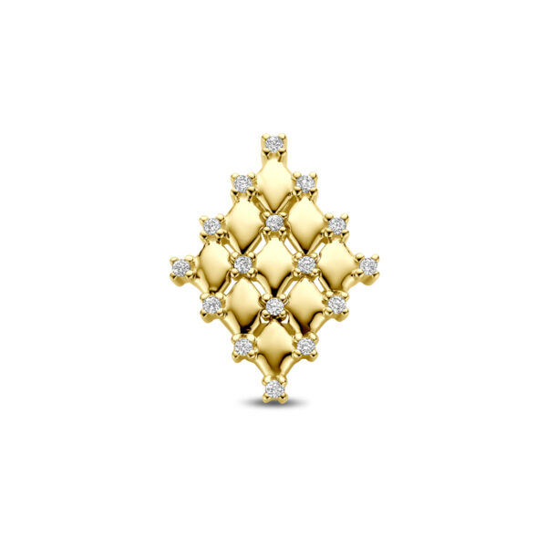 hanger diamant 0.09ct h si 17 mm 14K geelgoud