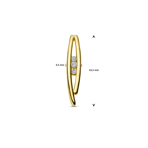 hanger diamant 0.10ct h si 14K geelgoud - Afbeelding 4