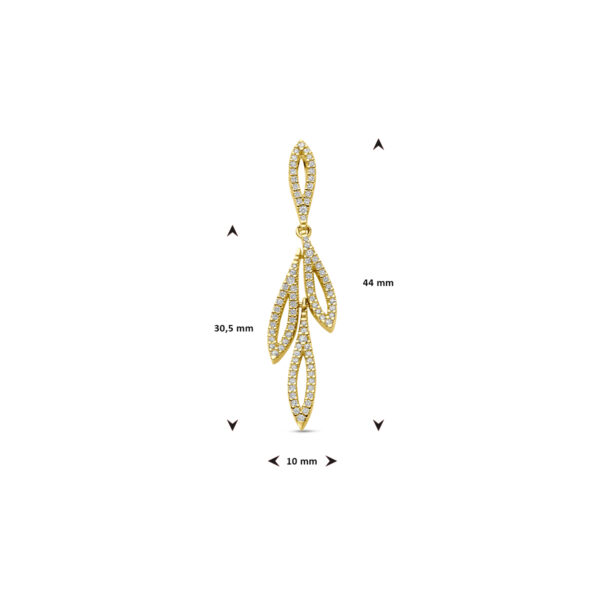 hanger diamant 0.4ct h si 14K geelgoud - Afbeelding 4