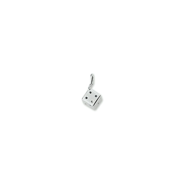 hanger dobbelsteen zilver gerhodineerd