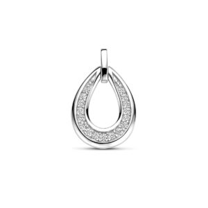 hanger druppel zirkonia 21 mm zilver gerhodineerd