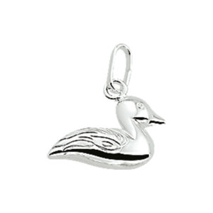hanger eend zilver wit