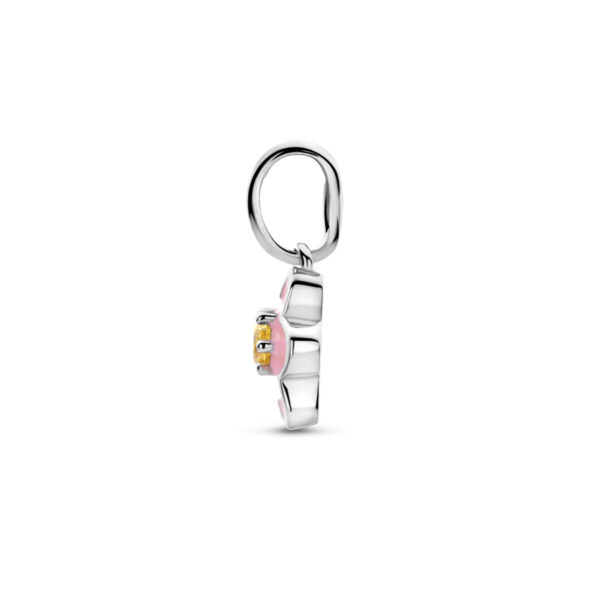 hanger emaille bloem zirkonia 8 mm zilver gerhodineerd - Afbeelding 3