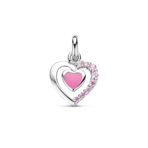 hanger emaille hart zirkonia 11,5 mm zilver gerhodineerd