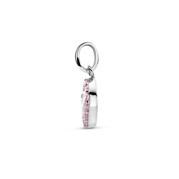 hanger emaille hart zirkonia 15 mm zilver gerhodineerd - Afbeelding 3