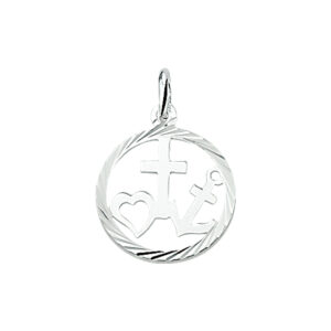 hanger geloof, hoop en liefde gediamanteerd zilver wit