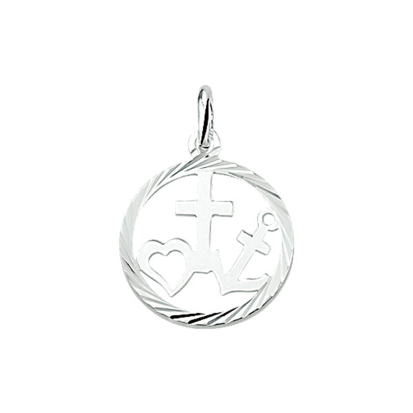 hanger geloof, hoop en liefde gediamanteerd zilver wit