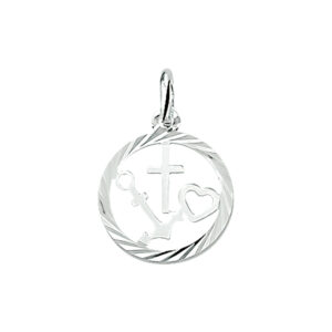 hanger geloof, hoop en liefde gediamanteerd zilver wit