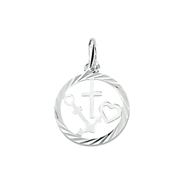hanger geloof, hoop en liefde gediamanteerd zilver wit