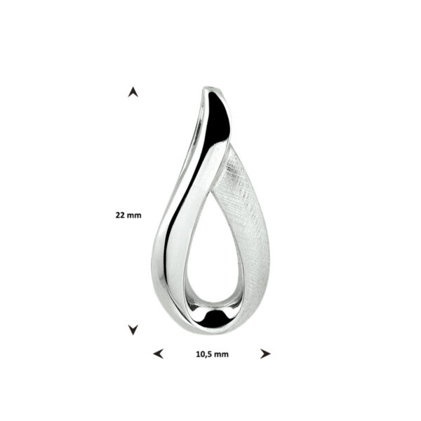 hanger gescratcht zilver gerhodineerd - Afbeelding 2