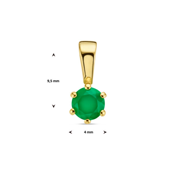 hanger groen agaat 14K geelgoud - Afbeelding 4