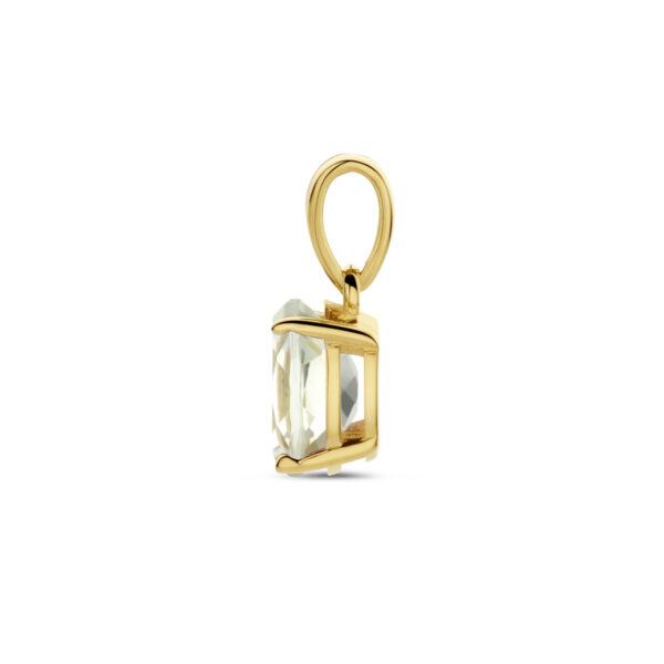 hanger groen amethist 14K geelgoud - Afbeelding 2