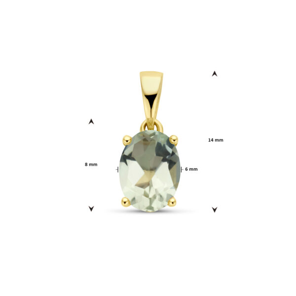 hanger groen amethist 14K geelgoud - Afbeelding 3