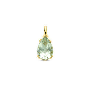 hanger groen amethist 18 mm 14K geelgoud