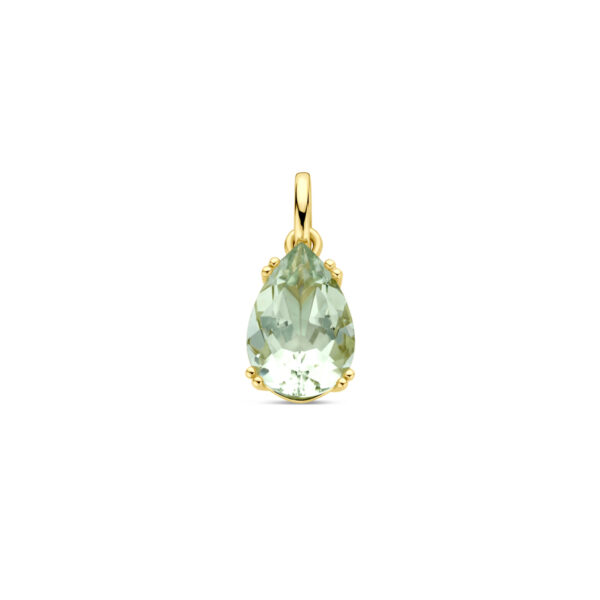 hanger groen amethist 18 mm 14K geelgoud