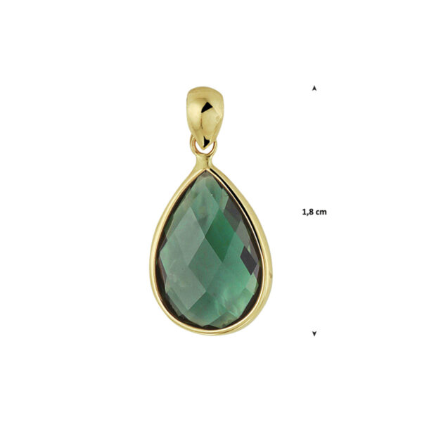 hanger groen kwarts 14K geelgoud - Afbeelding 4