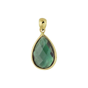 hanger groen kwarts 14K geelgoud