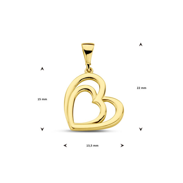 hanger hart 14K geelgoud - Afbeelding 4