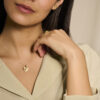 hanger hart gescratcht diamant 0.04ct h si 14K geelgoud - Afbeelding 2