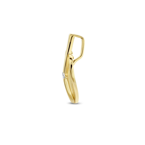 hanger hart gescratcht diamant 0.04ct h si 14K geelgoud - Afbeelding 3