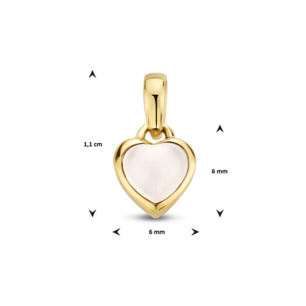 hanger hart maansteen 14K geelgoud - Afbeelding 4