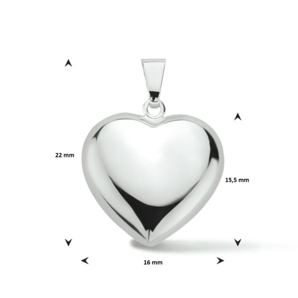 hanger hart zilver gerhodineerd - Afbeelding 3