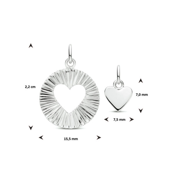 hanger hart zilver gerhodineerd - Afbeelding 4