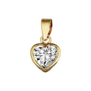 hanger hart zirkonia 14K geelgoud