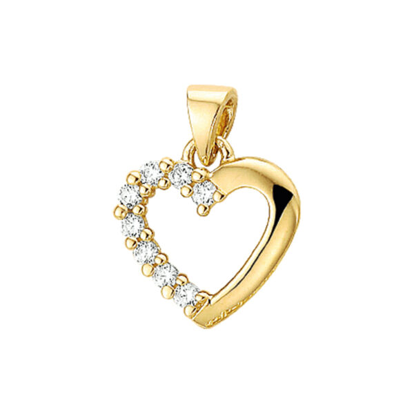 hanger hart zirkonia 14K geelgoud