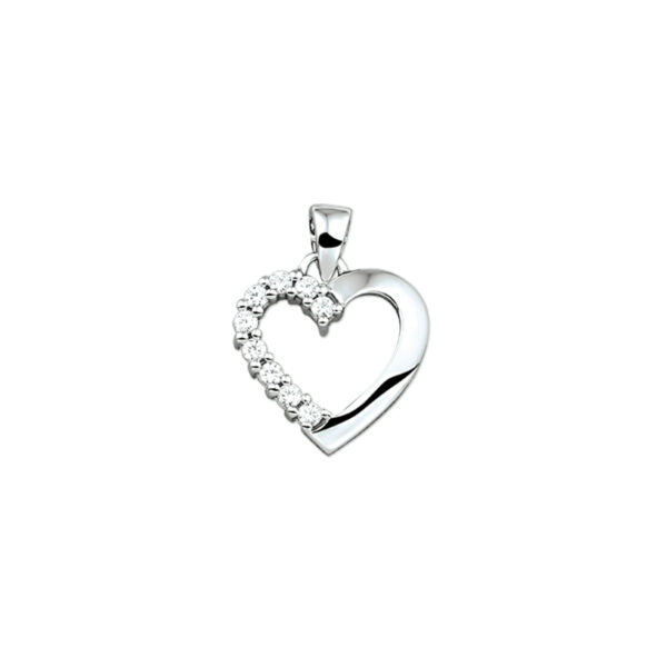 hanger hart zirkonia zilver gerhodineerd