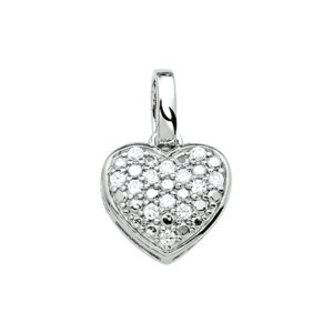 hanger hart zirkonia zilver gerhodineerd
