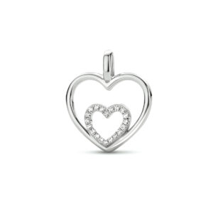 hanger hart zirkonia zilver gerhodineerd