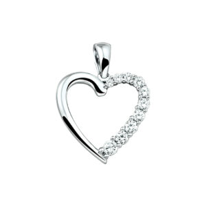 hanger hart zirkonia zilver gerhodineerd