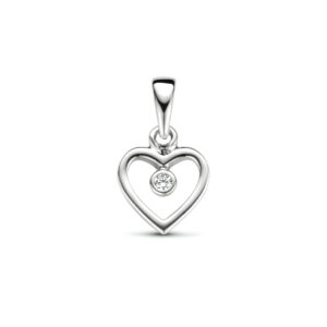 hanger hart zirkonia zilver gerhodineerd