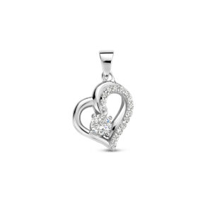 hanger hart zirkonia zilver gerhodineerd