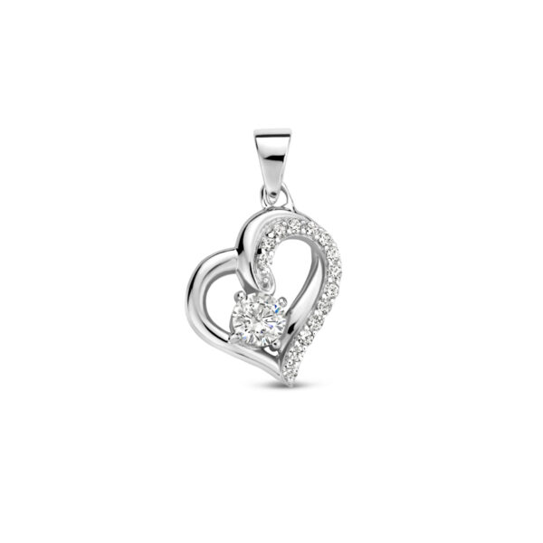 hanger hart zirkonia zilver gerhodineerd