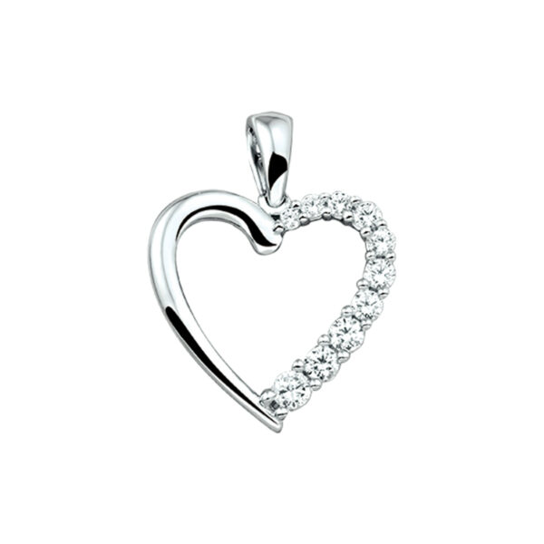 hanger hart zirkonia zilver gerhodineerd