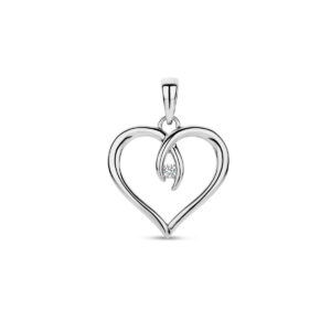 hanger hart zirkonia zilver gerhodineerd