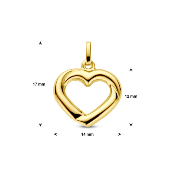 hanger hartje 14K geelgoud - Afbeelding 4