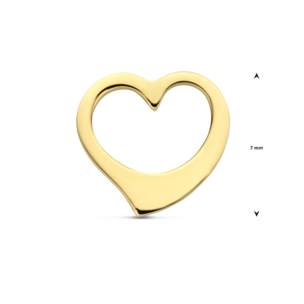 hanger hartje 7 mm 14K geelgoud - Afbeelding 4